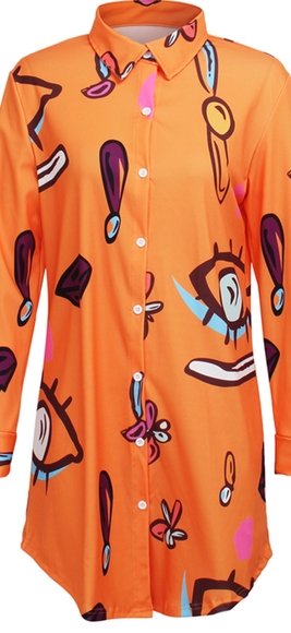 New Plus size Orange Artsy Whimsy dress tunic top - Picture 2 of 7